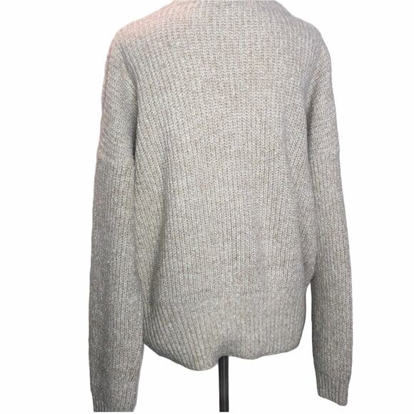 Woven Heart Embroidered Floral Sweater Tan Large - Picture 5 of 10